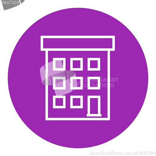 Image of Condominium building line icon.