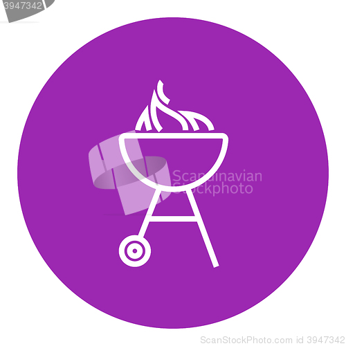 Image of Kettle barbecue grill line icon.