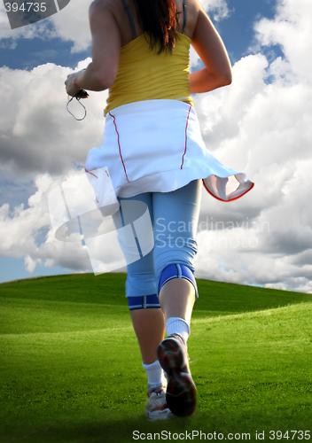 Image of  young woman running