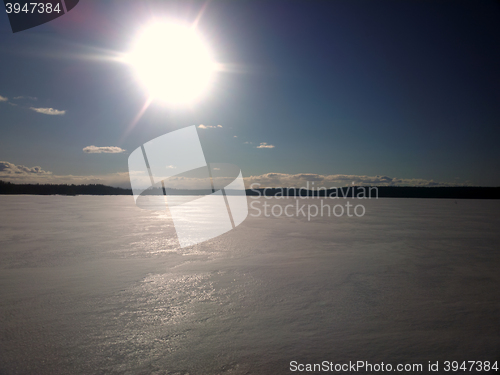 Image of winter Scandinavian lake