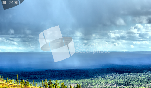 Image of raining in  mountain tundra in  Arctic