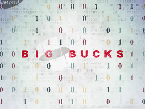 Image of Business concept: Big bucks on Digital Data Paper background
