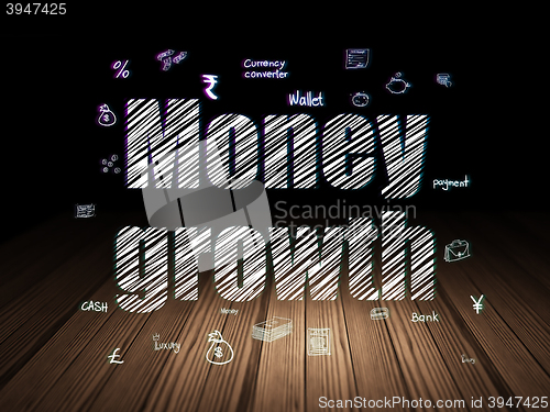 Image of Banking concept: Money Growth in grunge dark room