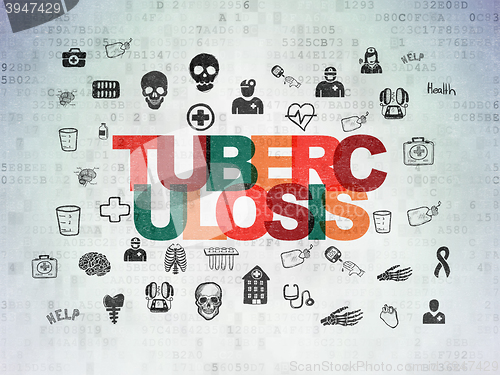 Image of Health concept: Tuberculosis on Digital Data Paper background