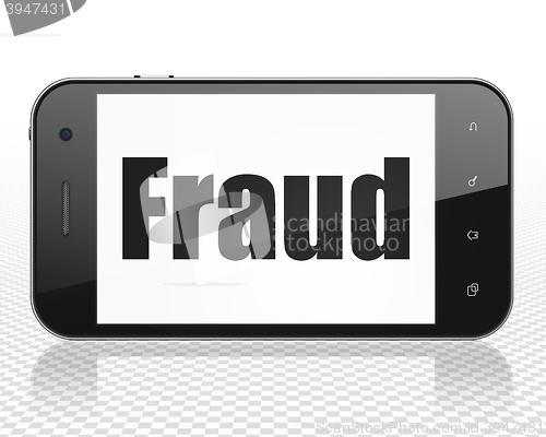 Image of Protection concept: Smartphone with Fraud on display