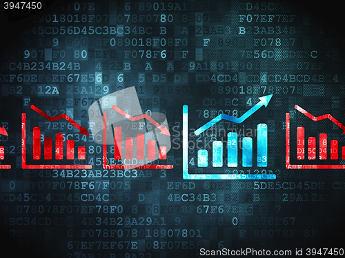 Image of Finance concept: Graph on digital background