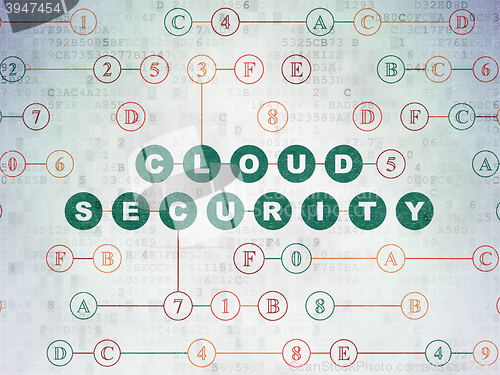 Image of Security concept: Cloud Security on Digital Data Paper background