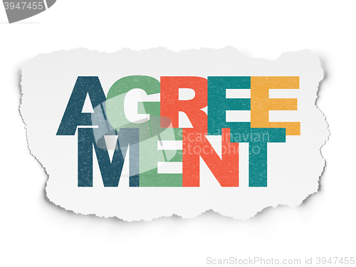 Image of Finance concept: Agreement on Torn Paper background