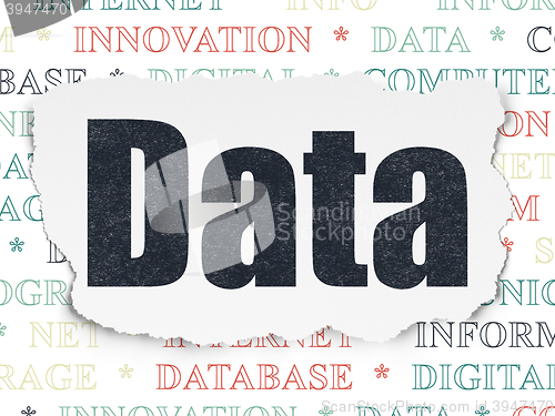 Image of Information concept: Data on Torn Paper background