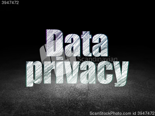 Image of Protection concept: Data Privacy in grunge dark room