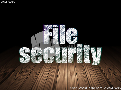 Image of Safety concept: File Security in grunge dark room