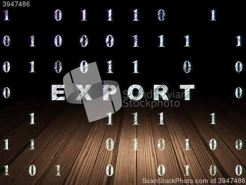 Image of Business concept: Export in grunge dark room