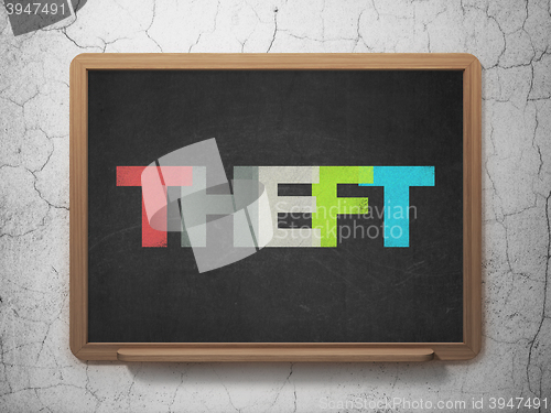 Image of Privacy concept: Theft on School board background