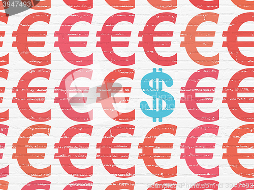 Image of Money concept: dollar icon on wall background