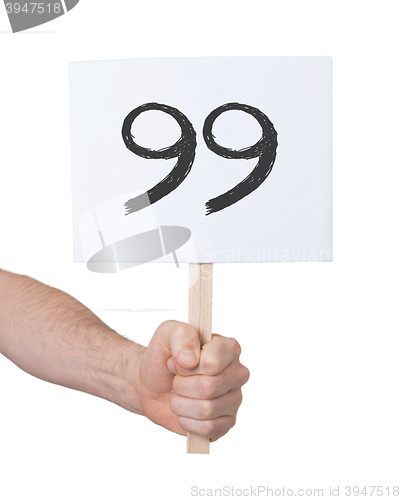 Image of Sign with a number, 99