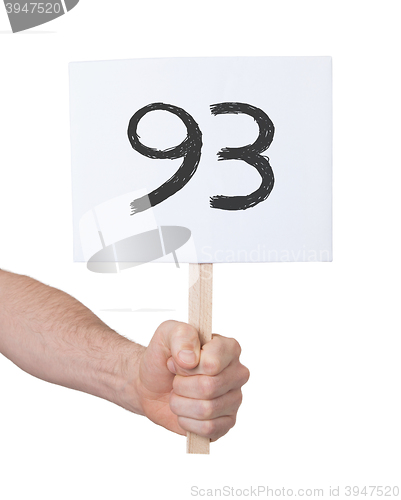 Image of Sign with a number, 93