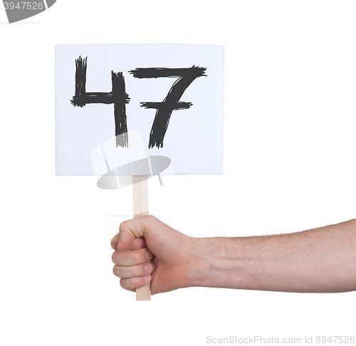 Image of Sign with a number, 47