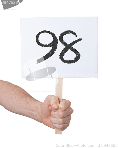 Image of Sign with a number, 98