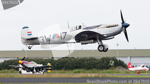 Image of LEEUWARDEN, THE NETHERLANDS - JUNE 10, 2016: A vintage Spitfire 