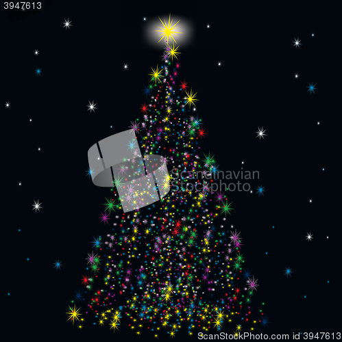 Image of Festive spruce from stars