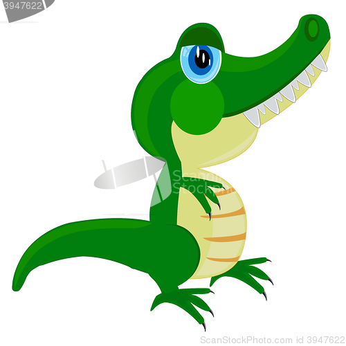 Image of Cartoon of the crocodile on white