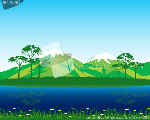 Image of Beautiful landscape by summer