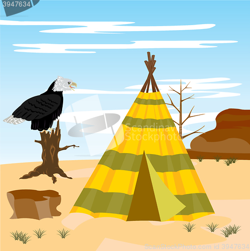 Image of Wigwam in desert