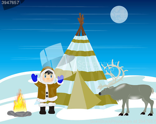 Image of Reindeer breeder on north