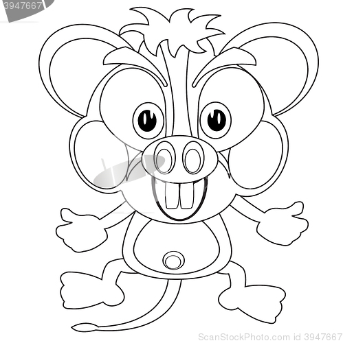 Image of Blackenning and blanching cartoon mouse