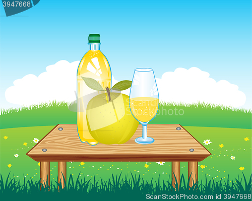 Image of Table with drink on nature