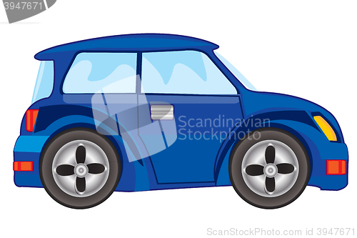 Image of Vector illustration of blue car