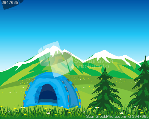Image of Tent in mountain