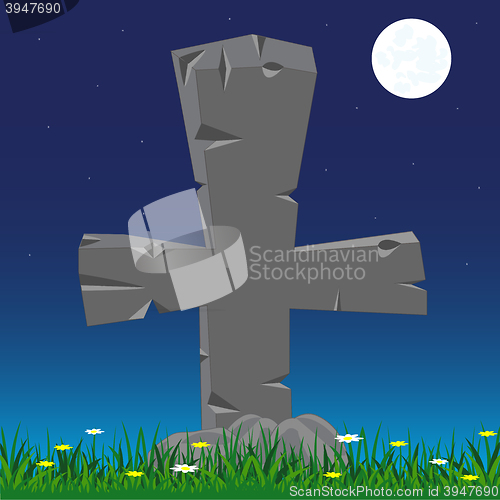 Image of Grave with cross from stone