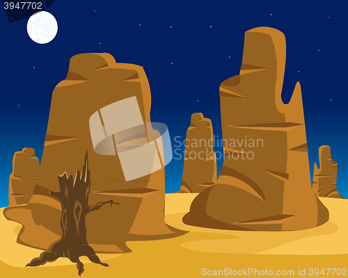 Image of Vector  landscape of wild west.