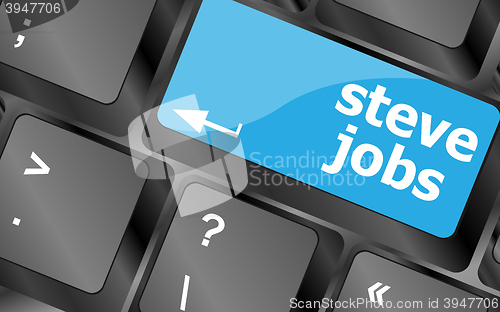 Image of Steve Jobs button on keyboard - life concept. Keyboard keys icon button vector