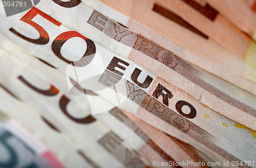 Image of Colorful euro banknotes, close-up