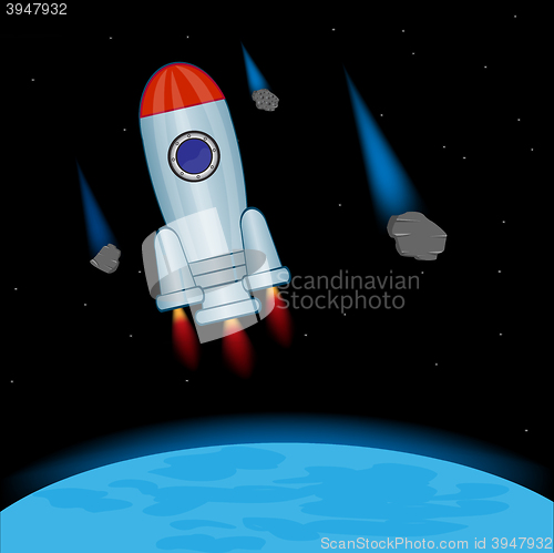 Image of Rocket in open cosmos