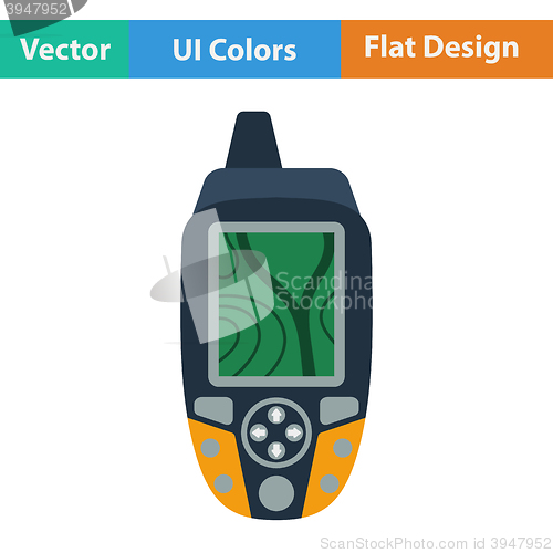 Image of Flat design icon of portable GPS device