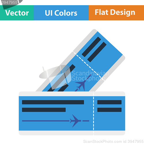 Image of Flat design icon of airplane tickets 