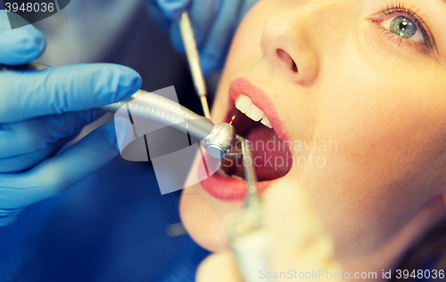 Image of close up of patient having teeth treatment