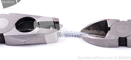 Image of Pliers and cutter handling a screw