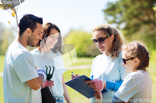 Image of group of volunteers planting trees in park