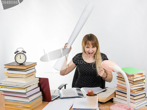 Image of Student picked up a diploma in drawing and screaming frame