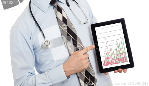 Image of Doctor holding tablet - Graph