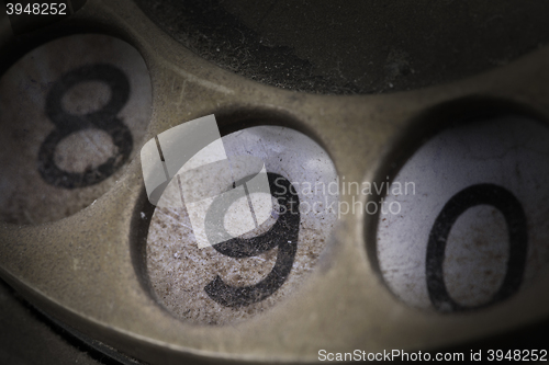 Image of Close up of Vintage phone dial - 9