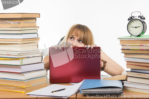 Image of Student shocked understands that it is not yet ready for the exam