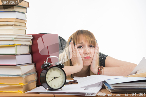 Image of Student bored and tired of doing the preparation for exams