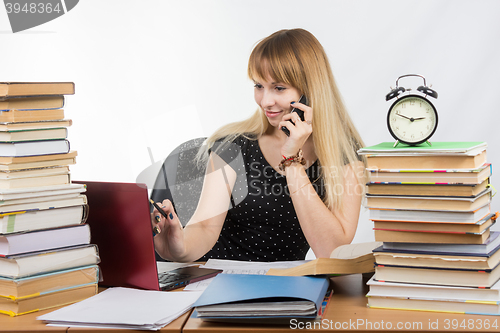 Image of Applicant is preparing for exams and talking on the phone