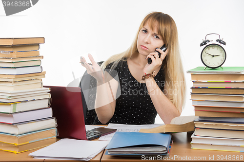Image of Perplexed student talking on the phone