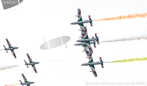 Image of LEEUWARDEN, THE NETHERLANDS-JUNE 10, 2016: Italian aerobatic tea